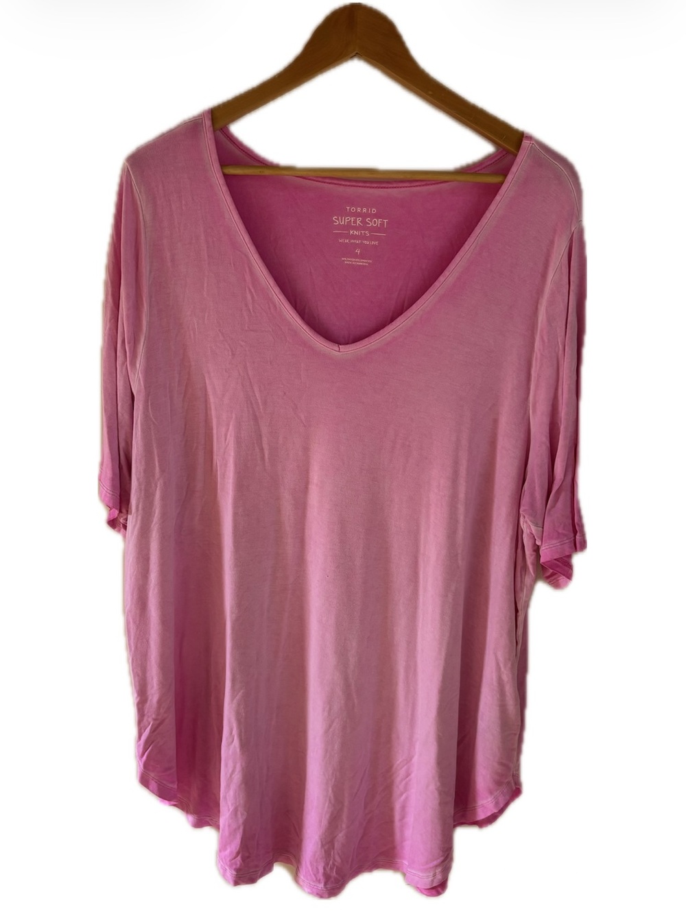Torrid V-Neck Short Sleeve Top in Purple - Soft Casual Tee